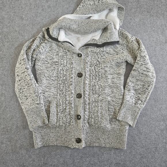Unbranded Sweaters - :🌟 Gorgeous Sherpa-Lined Cable Knit Hooded Sweater Jacket Medium